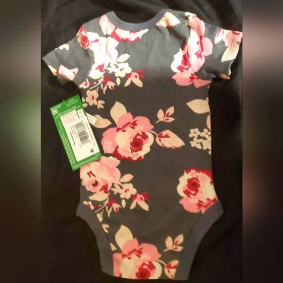 Pink & gray flower onesie set with has a NWT - Picture 2 of 6